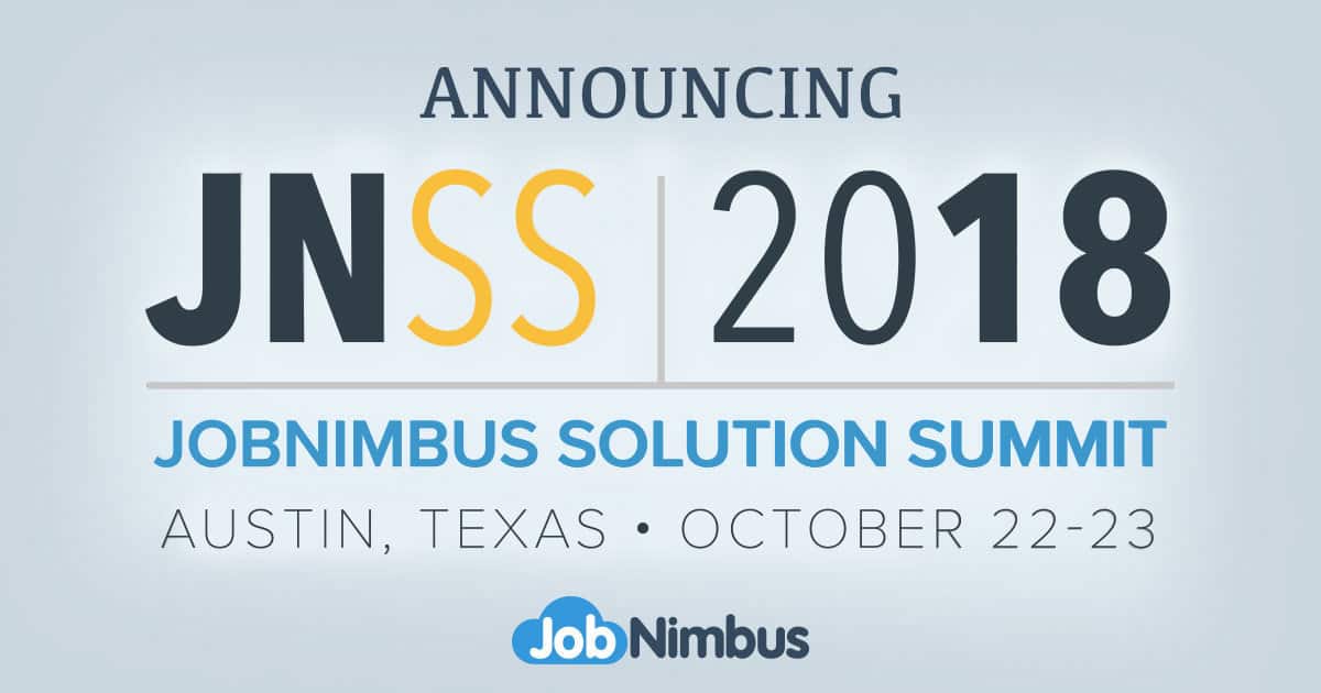 SEP - ProdSvc - Job Nimbus - Join JobNimbus this fall for their first-ever Solution Summit.