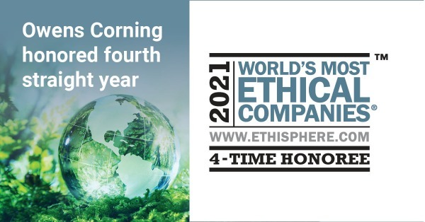 Owens Corning Most Ethical Companies 2021