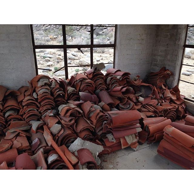 147. Old roof tile neatly stacked