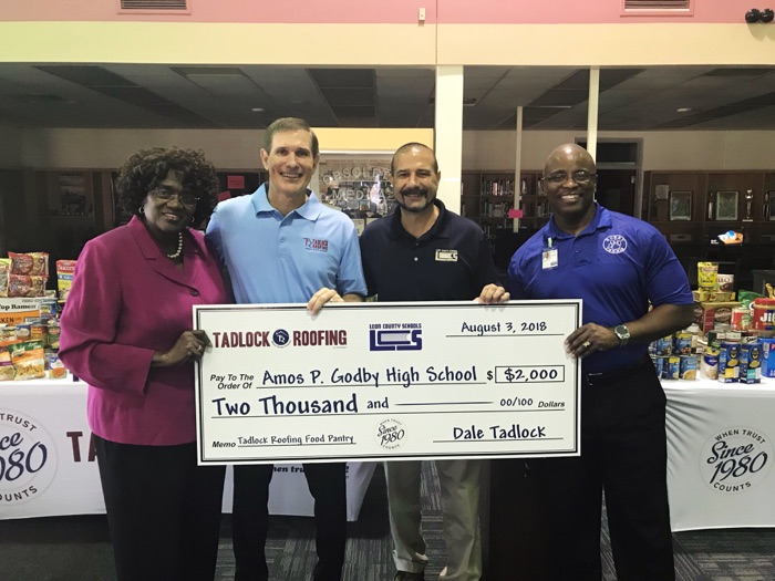 AUG - Caught - Tadlock Roofing helps combat food insecurity in Leon County